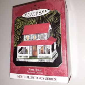1999 Hallmark Pressed Metal Farm House Ornament